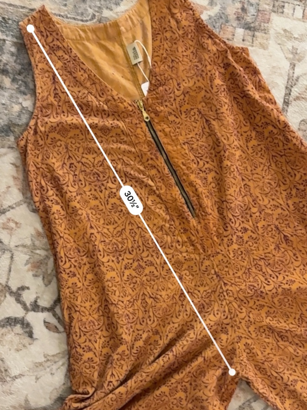 Sleeveless Wide-Leg Jumpsuit in Burnt Orange Floral - Picture 6 of 6